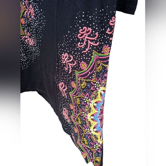 NWT Desigual Mara Embroidered Mandala 3/4 Sleeve A-Line Black Mini Dress - Picture 11 of 15
